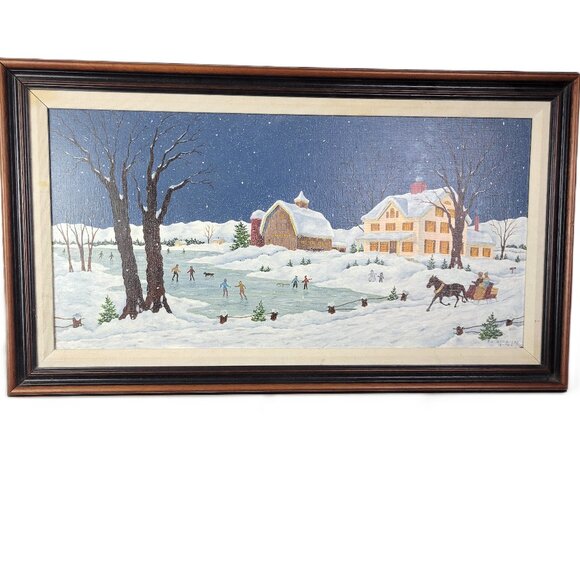 B. ELIZABETH BARRIERE Original Oil Painting “Yellow Gable” Signed, Framed